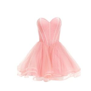 Alyce Paris Velvet Strapless Corset Top Tie Back Dress Dusty Rose